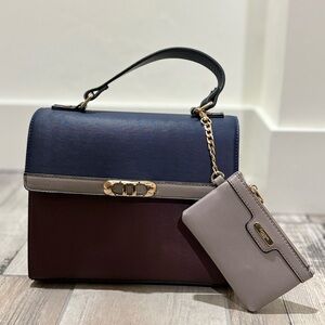 Navy and Plum Dune London Crossbody Bag